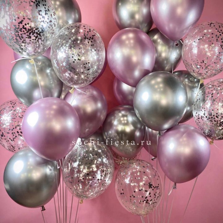 Фонтан шаров "Сильвер пинк" в Севастополи