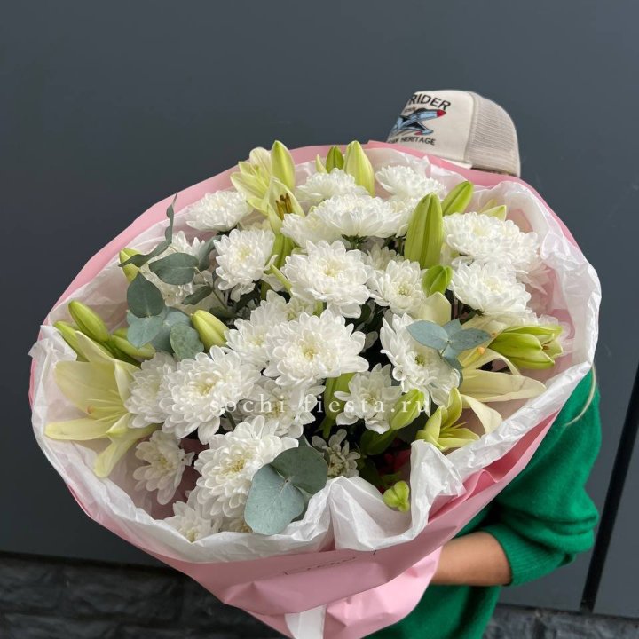  Букет  хризантемы и лилии в Севастополи