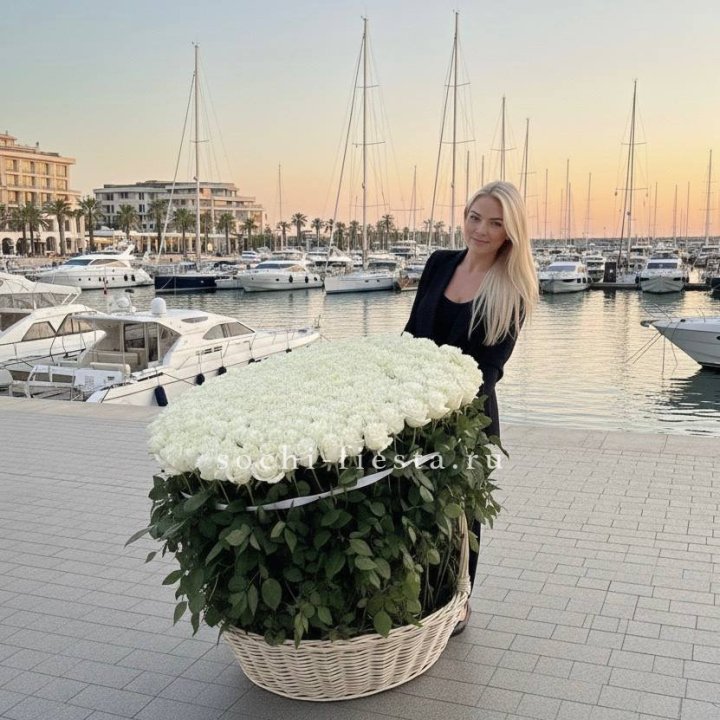 301 высокая роза в корзине в Севастополи