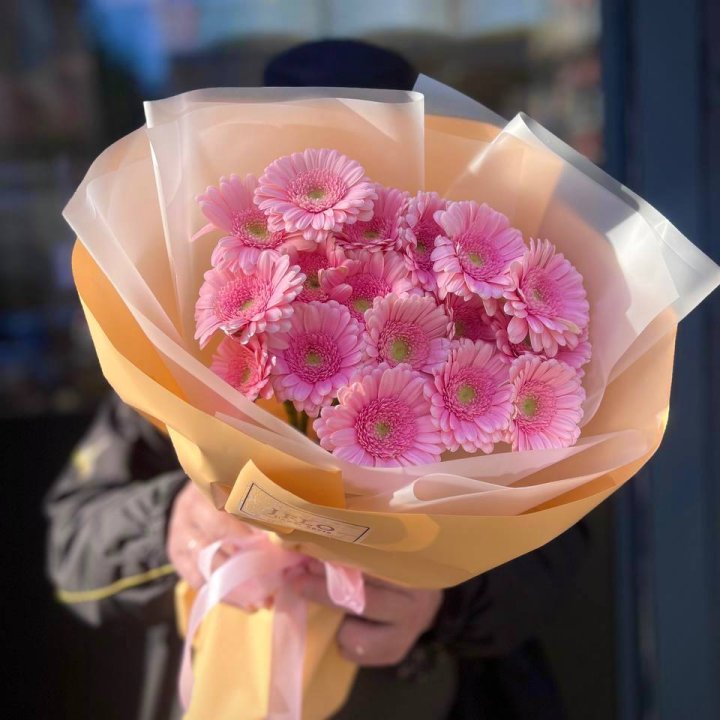 17 розовых гербер  в Севастополи