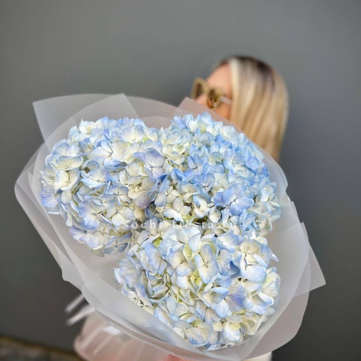 Букет из 3 голубых гортензий  в Севастополи