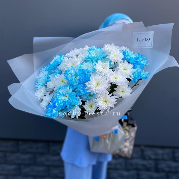 Букет хризантем "Голубая снежинка" в Севастополи