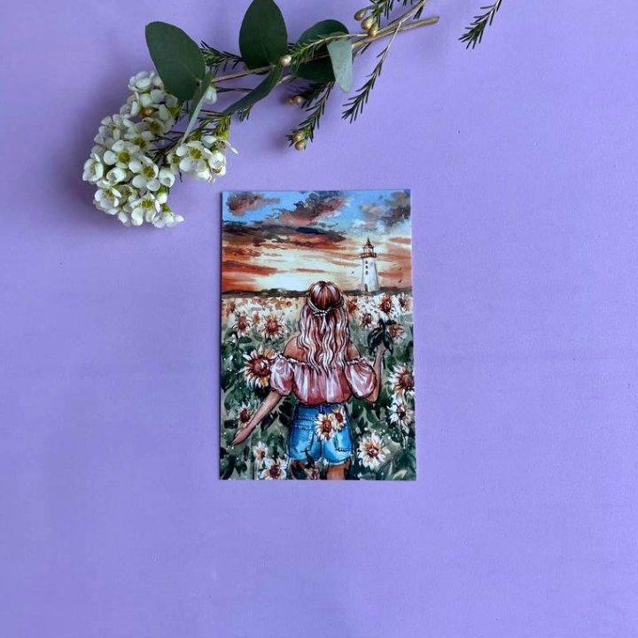 Открытка к букету "Подсолнух" в Севастополи