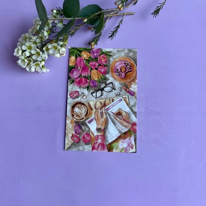 Открытка к букету "Леди на работе" в Севастополи