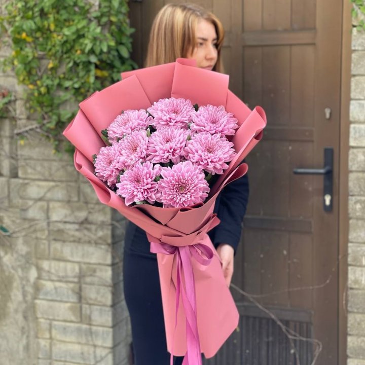 Букет хризантем розовый в Севастополи