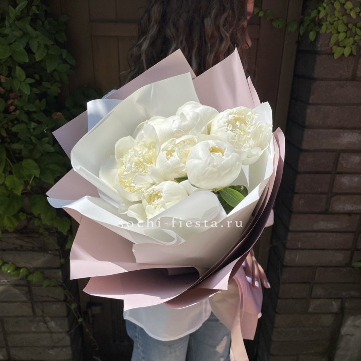 9 белоснежных пионов в Севастополи