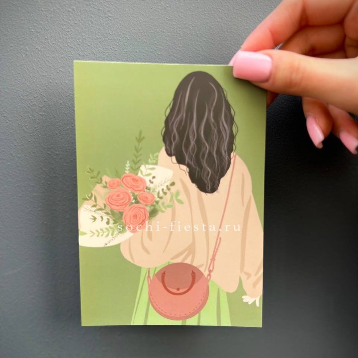 Открытка к букету "Потрясающая девушка" в Севастополи