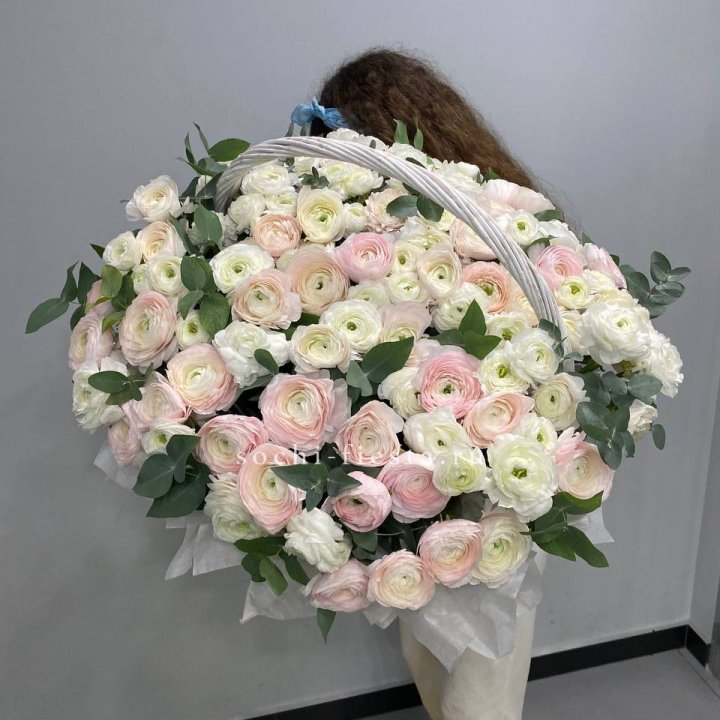 Ранункулюсы в корзине в Севастополи