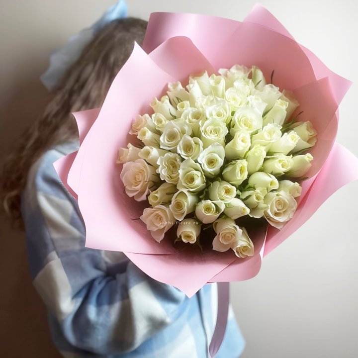 Букет из 51 белой розы (Кения) в Севастополи