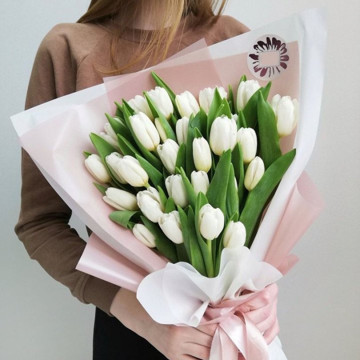 Букет белых тюльпанов "Моника" в Севастополи